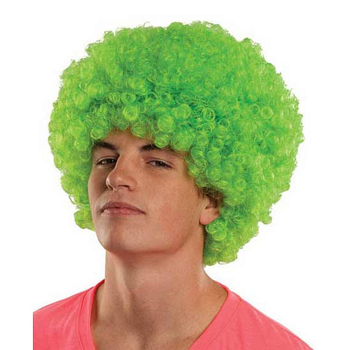 Зеленый кудрявый парик клоуна